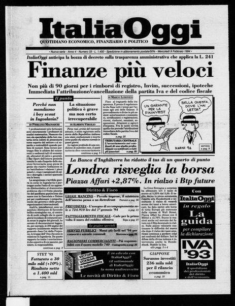 Italia oggi : quotidiano di economia finanza e politica